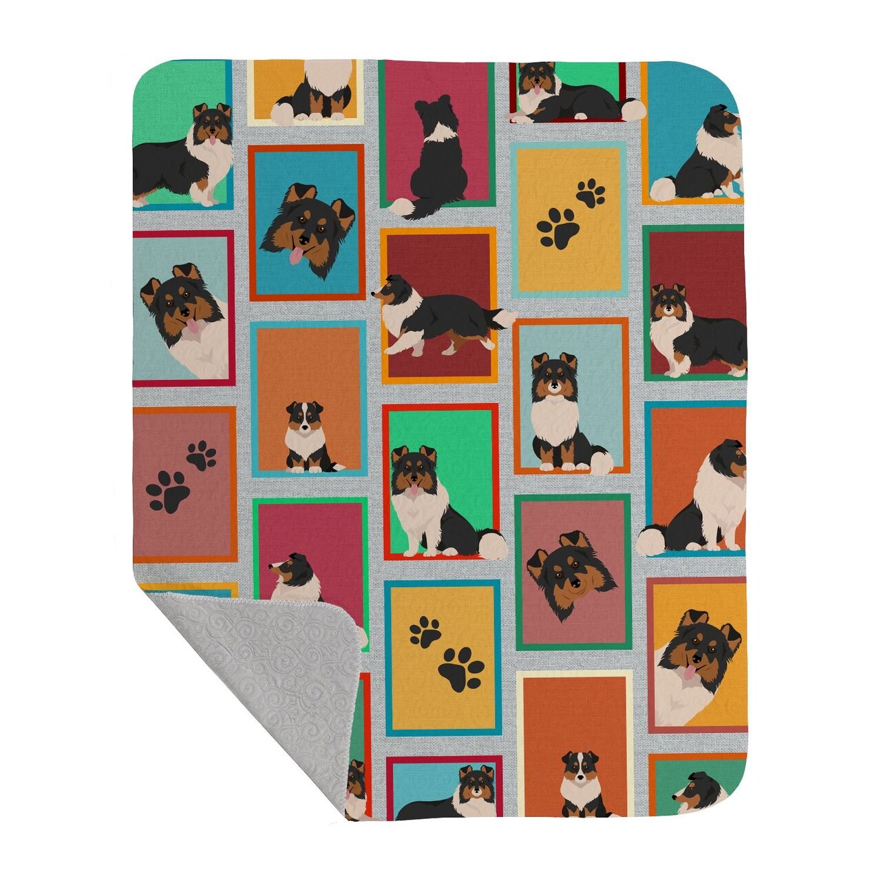 Edge Collections - 50" x 60" - Multicolor - Tricolor Sheltie Soft Quilted Throw - 1 Piece